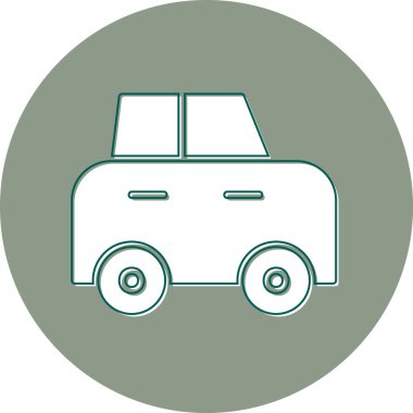 Oyuncak araba modern simge, vektör illüstrasyonu 