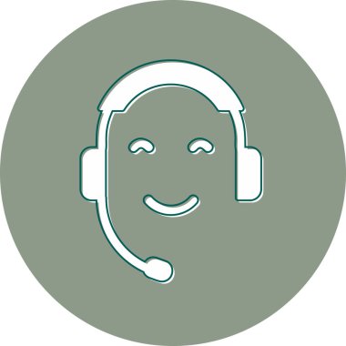 Çağrı Merkezi web simgesi basit illüstrasyon