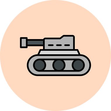 military tank icon, simple vector illustration 