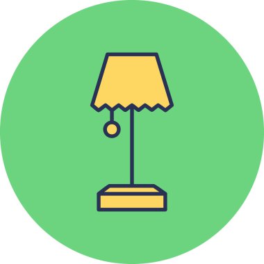 Tablo lambası simgesi, vektör illüstrasyonu basit tasarım