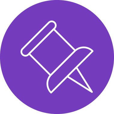 Pin simgesine bas. Basit vektör illüstrasyonu