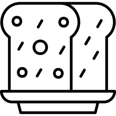 Ekmek düzlüğü simgesi, basit illüstrasyon