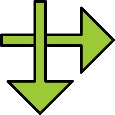 simple and minimalistic vector icon of the intersecting arrows