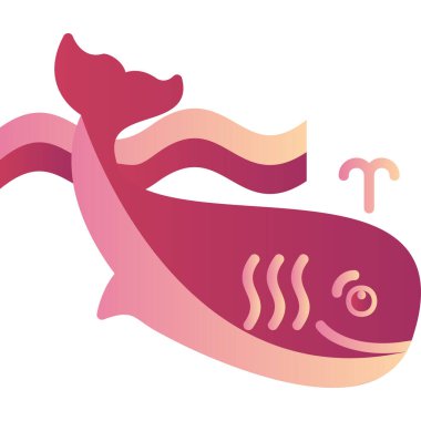 Balina modern simgesi, vektör illüstrasyonu