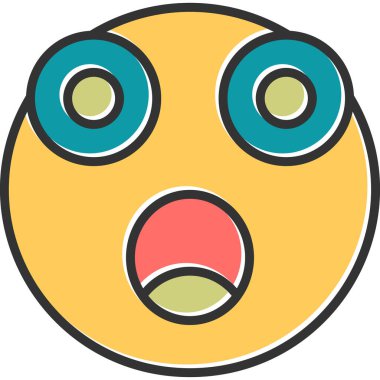 Şaşırmış emoji. Web simgesi basit illüstrasyon