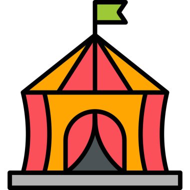 circus tent, simple web illustration