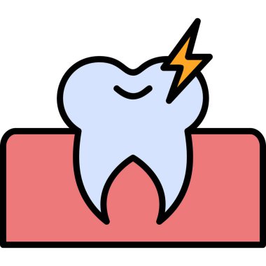 graphic cartoon art illustration of Toothache 