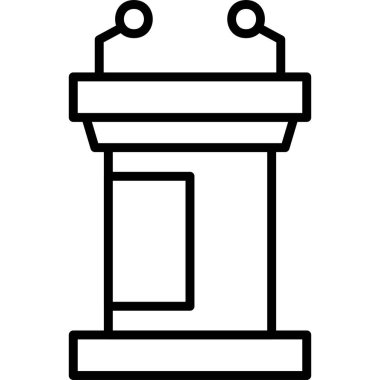 Podyum. Web simgesi basit bir illüstrasyon. Tribün simgesi