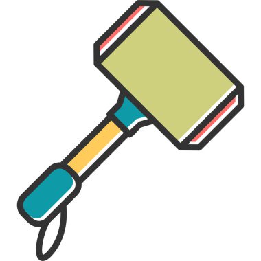 Çekiç simgesi. Web tasarımı için hukuk mahkemesi vektör simgelerinin basit çizimi