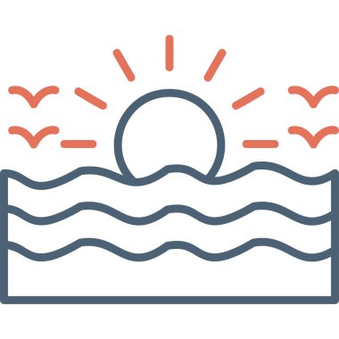 Deniz. Web simgesi basit illüstrasyon