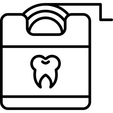 Diş ipi modern simgesi, vektör illüstrasyonu