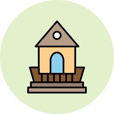 Kabin, kulübe grafik illüstrasyonu 