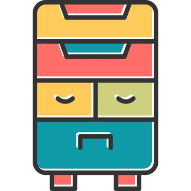 Çekmeceler. Web simgesi basit illüstrasyon 