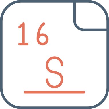 Sülfür, kimyasal element, ağ basit illüstrasyon