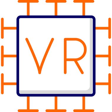 Vr modern simge, vektör illüstrasyonu 