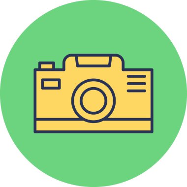 Fotoğraf Kamerası Simgesi. Vektör İllüstrasyonu