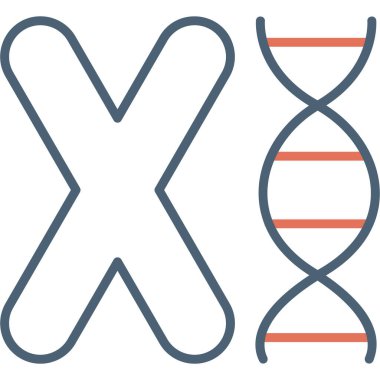 Kromozom basit simge, vektör illüstrasyonu