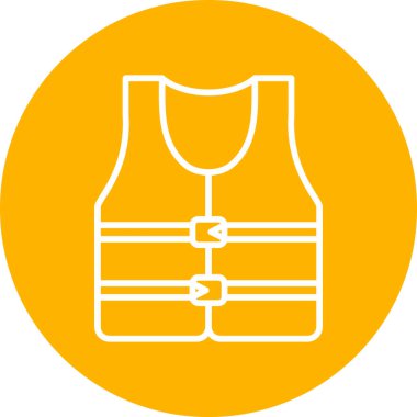 Renkli düz güvenlik yelek vektör simgesi