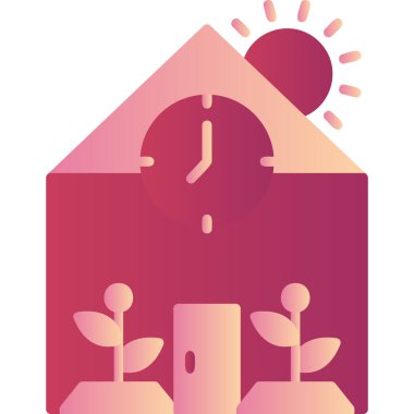 clock with a flower in the center of the house