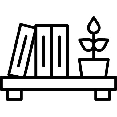 Kitaplık simgesi, modern tasarım illüstrasyonu