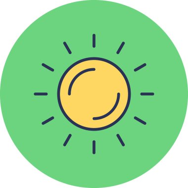 Güneş simgesinin vektör illüstrasyonu 