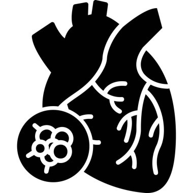 Kalp kanseri modern simge, vektör illüstrasyonu 