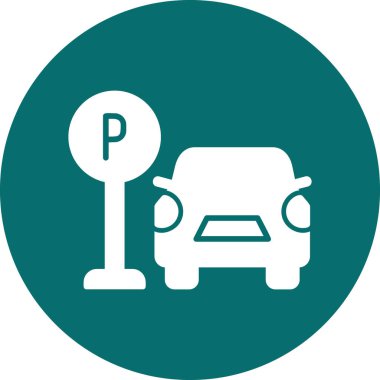 park arabası renk vektörü simgesi, düz tasarım