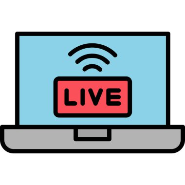 Canlı yayınlanan modern simge, vektör illüstrasyonu