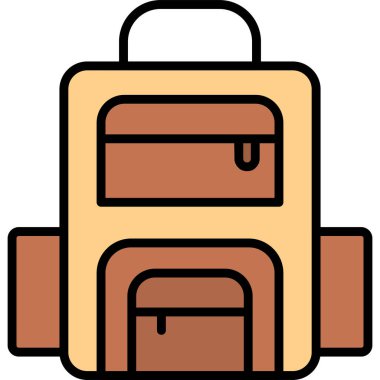 Sırt çantası. Web simgesi vektör illüstrasyonu