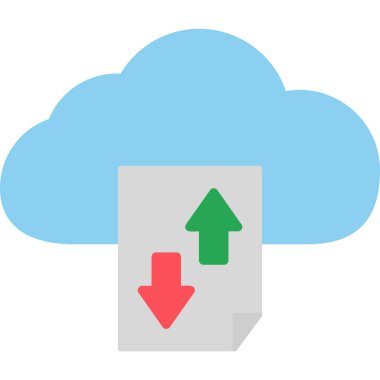 vector cloud storage technology icon illustration