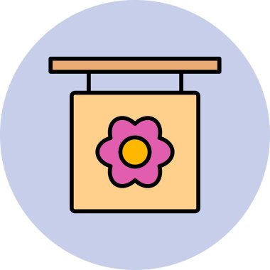 Çiçekçi modern simge, vektör illüstrasyonu