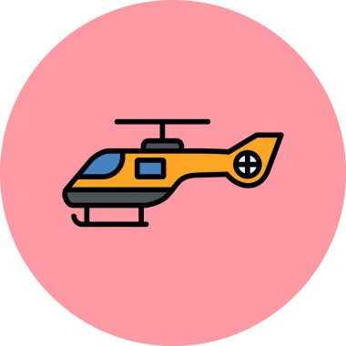 Helikopter. Web simgesi basit illüstrasyon