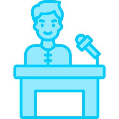 Basın toplantısı. Web simgesi vektör illüstrasyonu