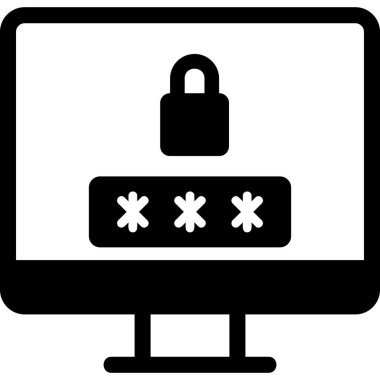 Güvenlik. Web simgesi basit bir illüstrasyon. Ekranı Kilitle