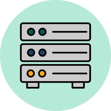 Sunucu. Web simgesi basit illüstrasyon