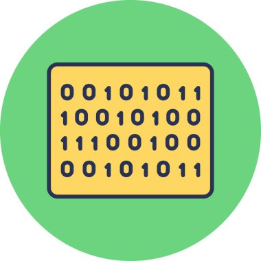 İkili Kod vektör illüstrasyonu, basit simge