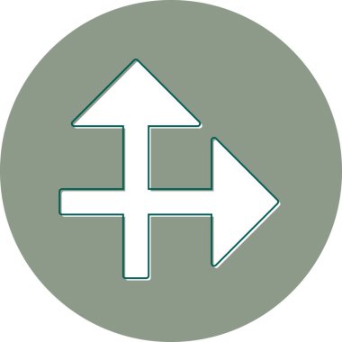 simple and minimalistic vector icon of the intersecting arrows