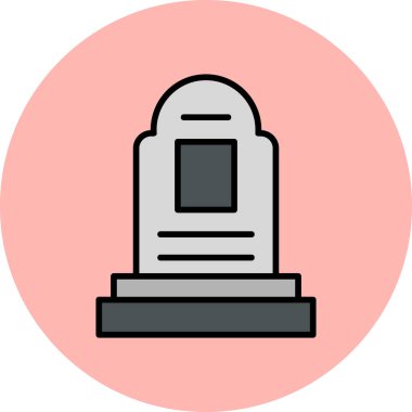 düz daire izole vektör illüstrasyonundaki mezar simgesi