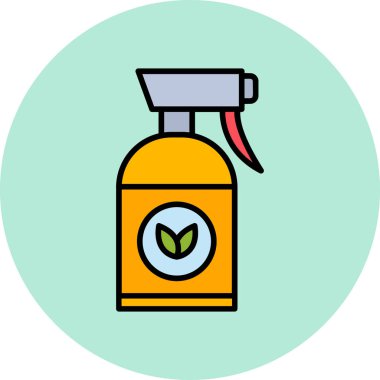 Bitki spreyi şişesi, grafik çizimi  