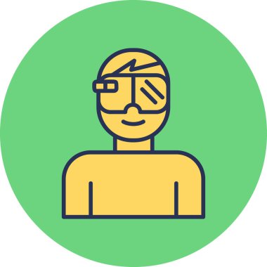 Geliştirilmiş gerçeklik gözlüğü simgesi, modern tasarım illüstrasyonu