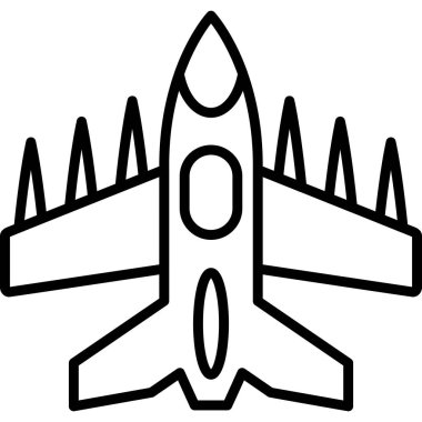 Savaş jeti. Web simgesi vektör illüstrasyonu