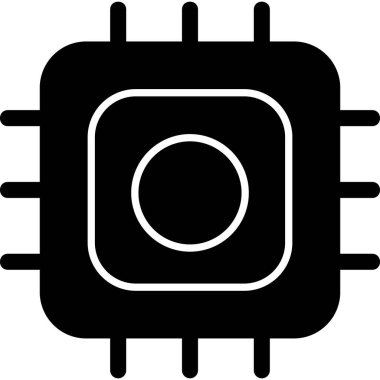 İşlemci modern simgesi, vektör illüstrasyonu