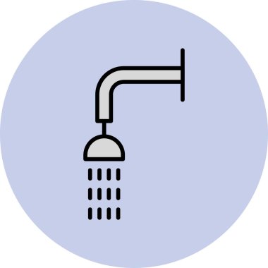 Duş ikonu. beyaz renk vektör illüstrasyonu