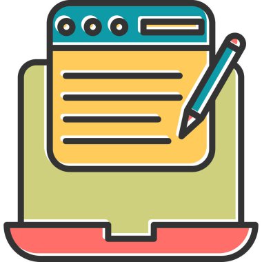 İçerik yazma simgesi, modern tasarım illüstrasyonu