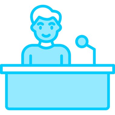 Sandalyeli adam. Basit resimleme