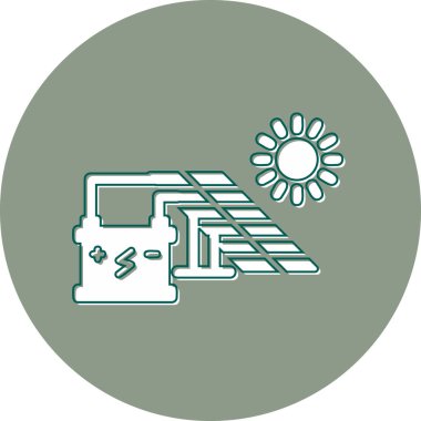 Güneş Enerjisi, enerji santrali vektör çizimi