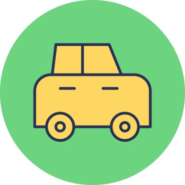 Oyuncak araba modern simge, vektör illüstrasyonu 