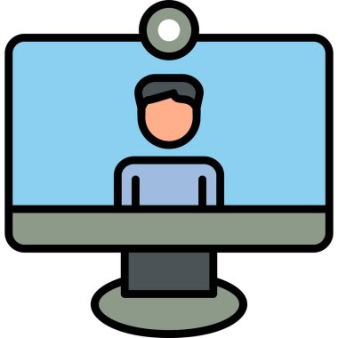 Video çağrısı modern simge, vektör illüstrasyonu