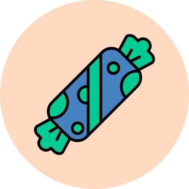 şeker düz simge vektör çizim