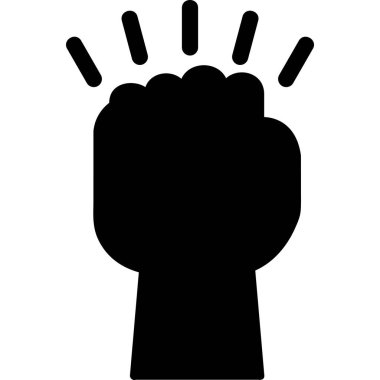 hand holding a solid icon